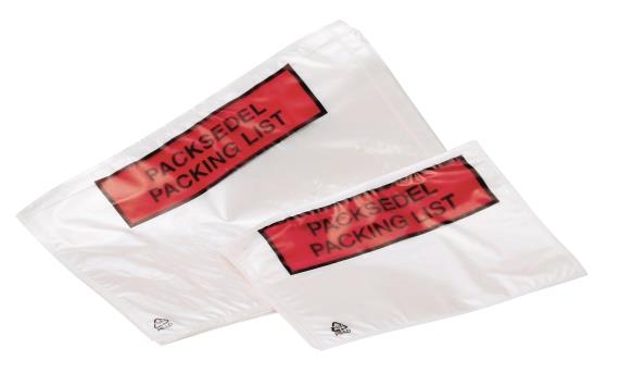 140506  0001880008 Pakkseddelkonvolutt 5P plast med trykk 215 x 160 mm (esker à 1000 stk)
